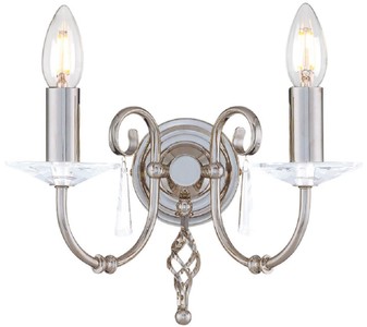 Casa Padrino lampada da parete barocco argento 10 x 21,5 x A. 22 cm - Elegante lampada da parete per soggiorno - Applique in stile barocco