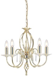 Casa Padrino baroque chandelier brass Ø 48 x H. 42 cm - Elegant living room chandelier - Chandelier in baroque style