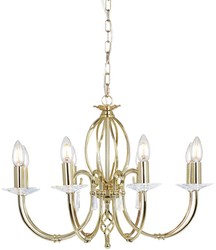 Casa Padrino baroque chandelier brass Ø 65 x H. 46 cm - Elegant living room chandelier - Chandelier in baroque style