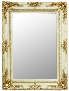 Casa Padrino specchio barocco crema / oro 90 x 10 x A. 120 cm - Specchio da parete fatto a mano in stile barocco - Specchio guardaroba - Specchio soggiorno - Mobili Barocchi