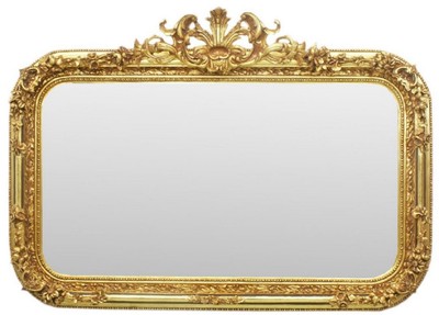 Casa Padrino specchio barocco oro 140 x A. 95 cm - Specchio da parete fatto a mano in stile antico - Specchio guardaroba - Specchio soggiorno - Mobili Barocchi