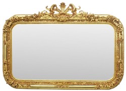 Casa Padrino baroque mirror gold 140 x H. 95 cm - Handmade antique style wall mirror - Wardrobe mirror - Living room mirror - Baroque Furniture