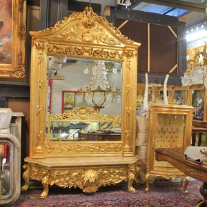 Casa Padrino Barock Luxus Konsole Spiegelkonsole Spiegel Baroque Furniture Mirror Golden Console Lion Head Löwenkopf Löwe Casa Padrino Barock Luxus Konsole Spiegelkonsole Spiegel Baroque Furniture Mirror Golden Console Lion Head Löwenkopf Löwe