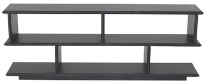 Casa Padrino consola de lujo gris antracita 230 x 40 x A. 85,5 cm - Mesa consola noble con 2 estantes - Estantería de madera maciza - Muebles de salón de lujo