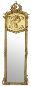 Casa Padrino miroir baroque or antique 55 x H. 175 cm - Miroir mural de style antique fait main - Miroir complet - Miroir d'armoire - Miroir de salon - Mobilier Baroque