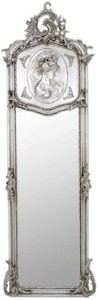 Casa Padrino espejo barroco plata 55 x A. 175 cm - Espejo de pared hecho a mano de estilo antiguo - Espejo de cuerpo completo - Espejo de armario - Espejo de salón - Muebles Barrocos