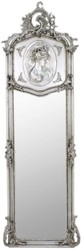 Casa Padrino miroir baroque argent 55 x H. 175 cm - Miroir mural de style antique fait main - Miroir complet - Miroir d'armoire - Miroir de salon - Mobilier Baroque