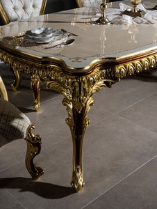 Casa Padrino Luxus Barock Esstisch 230 x 105 x H. 80 cm - Prunkvoller Massivholz Esszimmertisch - Esszimmer Möbel im Barockstil