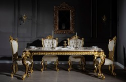 Casa Padrino table de salle à manger baroque de luxe 230 x 105 x H. 80 cm - Table de salle à manger en bois massif magnifique - Meubles de salle à manger de style baroque