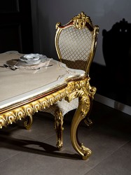 Casa Padrino table de salle à manger baroque de luxe 230 x 105 x H. 80 cm - Table de salle à manger en bois massif magnifique - Meubles de salle à manger de style baroque