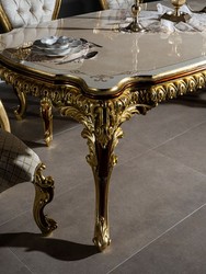 Casa Padrino table de salle à manger baroque de luxe 230 x 105 x H. 80 cm - Table de salle à manger en bois massif magnifique - Meubles de salle à manger de style baroque