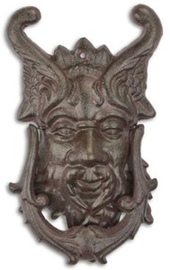 Casa Padrino Art Nouveau cast iron door knocker devil's head brown 19.9 x H. 33.2 cm - Baroque & Art Nouveau Decoration Accessories