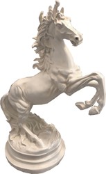 Casa Padrino Deco Sculpture Wild Horse White H. 64 cm - Elegant Resin Deco Figure - Living Room Office Deco Accessories Casa Padrino Deco Sculpture Wild Horse White H. 64 cm - Elegant Resin Deco Figure - Living Room Office Deco Accessories