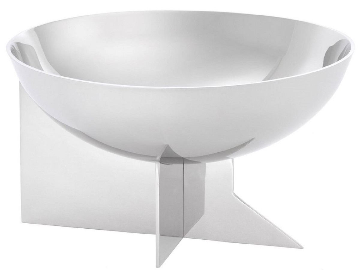 Casa Padrino ciotola di design in acciaio inox argento Ø 25 x A. 15 cm - Portafrutta nobile - Accessori per hotel e ristoranti