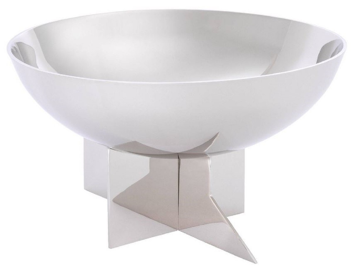 Casa Padrino ciotola di design in acciaio inox argento Ø 25 x A. 15 cm - Portafrutta nobile - Accessori per hotel e ristoranti