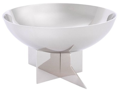 Casa Padrino Designer Edelstahl Schüssel Silber Ø 25 x H. 15 cm - Edle Deko Obstschale - Hotel & Restaurant Accessoires