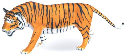 Casa Padrino figurine décorative de luxe tigre orange / jaune / blanc / noir 250 x 55 x H. 90 cm - figurine de décoration grandeur nature - énorme figure animale - Sculpture de Décoration de Jardin