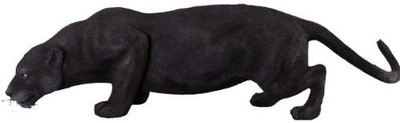 Casa Padrino figurine de décoration chat puma noir 134 x H. 40 cm - Sculpture décorative résistante aux intempéries - Décoration salon - Décoration jardin - Décoration figurine animale