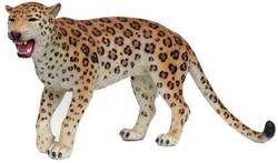 Casa Padrino figurine décorative léopard orange / crème / noir 155 x H. 75 cm - Sculpture décorative grandeur nature résistant aux intempéries - Décoration de Jardin