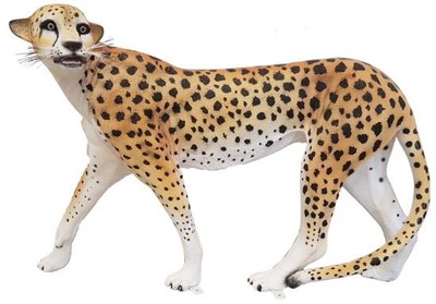 Casa Padrino figurine décorative guépard orange / blanc / noir 135 x H. 85 cm - Sculpture décorative grandeur nature résistant aux intempéries - Décoration de Jardin