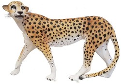 Casa Padrino figurine décorative guépard orange / blanc / noir 135 x H. 85 cm - Sculpture décorative grandeur nature résistant aux intempéries - Décoration de Jardin