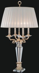 Casa Padrino lampada da tavolo barocco di lusso in cristallo oro / bianco Ø 55 x A. 100 cm - Accessori per la decorazione di hotel e ristoranti - Nobile e Magnifico