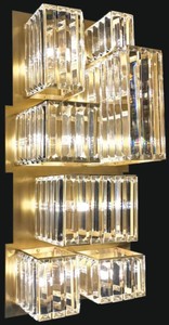 Casa Padrino lámpara de pared LED de diseño de lujo de cristal oro mate 26 x A. 63 cm - Colección de Lujo
