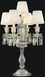 Casa Padrino lampe de table de luxe baroque en verre cristal argent / blanc Ø 46 x H. 56 cm - Accessoires de décoration pour hôtels et restaurants - Noble & Magnificent