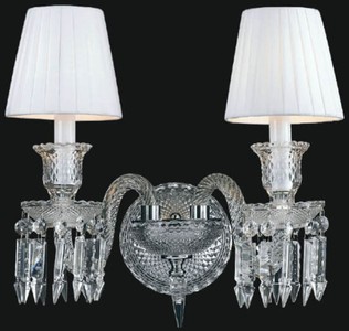 Casa Padrino lámpara de pared doble de cristal barroco de lujo plata / blanco 42 x A. 42 cm - Magnífica lámpara de pared de estilo barroco