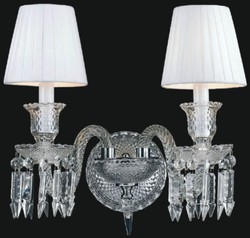 Barock Kristallglas Wandleuchte Silber Weiß Prunkvolle Wandlampe Baroque Crystal Glass Wall Lamp Silver White Splendid Wall Light