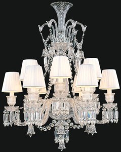 Casa Padrino Lustre Baroque de Luxe en Verre Cristal Argent / Blanc Ø 80 x H. 100 cm - Lustre pour Hôtel et Restaurant - Noble & Magnifique