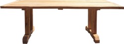 Casa Padrino mesa de comedor de madera maciza natural 228 x 96 x A. 77 cm - Mesa de cocina rústica de roble macizo - Muebles de comedor