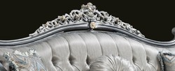 Casa Padrino sofá barroco de lujo plata / turquesa / oro 248 x 96 x A. 118 cm - Magnífica sofá de salón de madera maciza con patrón elegante y cojines decorativos - Muebles de salón barrocos