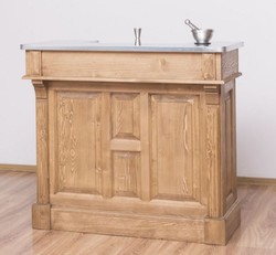 Landhausstil Theke Naturfarben Silber Massivholz Theke Landhausstil Massivholz Thekentisch Country Style Counter Natural Silver Solid Wood Counter Country Style Solid Wood Counter Table