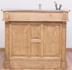 Landhausstil Theke Naturfarben Silber Massivholz Theke Landhausstil Massivholz Thekentisch Country Style Counter Natural Silver Solid Wood Counter Country Style Solid Wood Counter Table