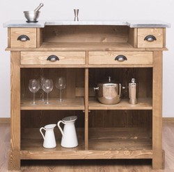 Landhausstil Theke Naturfarben Silber Massivholz Theke Landhausstil Massivholz Thekentisch Country Style Counter Natural Silver Solid Wood Counter Country Style Solid Wood Counter Table