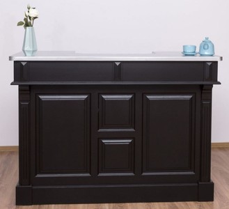 Landhausstil Theke Schwarz Silber Massivholz Theke Landhausstil Massivholz Thekentisch Country Style Counter Black Silver Solid Wood Counter Country Style Solid Wood Counter Table