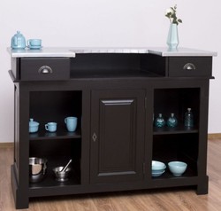 Landhausstil Theke Schwarz Silber Massivholz Theke Landhausstil Massivholz Thekentisch Country Style Counter Black Silver Solid Wood Counter Country Style Solid Wood Counter Table