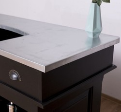 Landhausstil Theke Schwarz Silber Massivholz Theke Landhausstil Massivholz Thekentisch Country Style Counter Black Silver Solid Wood Counter Country Style Solid Wood Counter Table