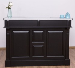 Landhausstil Theke Schwarz Silber Massivholz Theke Landhausstil Massivholz Thekentisch Country Style Counter Black Silver Solid Wood Counter Country Style Solid Wood Counter Table