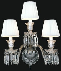 Casa Padrino applique murale baroque de luxe en verre de cristal argent / blanc 48 x H. 48 cm - Magnifique applique murale de style baroque
