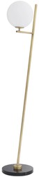 Casa Padrino luxury floor lamp antique brass / black / white 39 x 30 x H. 159 cm - Modern metal floor lamp with marble base and round glass lampshade - Luxury Quality
