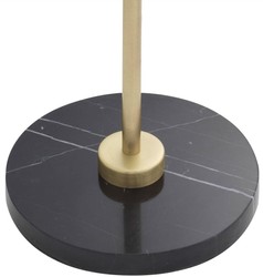 Casa Padrino luxury floor lamp antique brass / black / white 39 x 30 x H. 159 cm - Modern metal floor lamp with marble base and round glass lampshade - Luxury Quality

