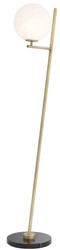 Casa Padrino luxury floor lamp antique brass / black / white 39 x 30 x H. 159 cm - Modern metal floor lamp with marble base and round glass lampshade - Luxury Quality
