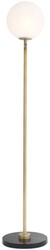 Casa Padrino luxury floor lamp antique brass / black / white 39 x 30 x H. 159 cm - Modern metal floor lamp with marble base and round glass lampshade - Luxury Quality
