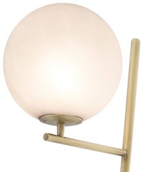 Casa Padrino luxury floor lamp antique brass / black / white 39 x 30 x H. 159 cm - Modern metal floor lamp with marble base and round glass lampshade - Luxury Quality

