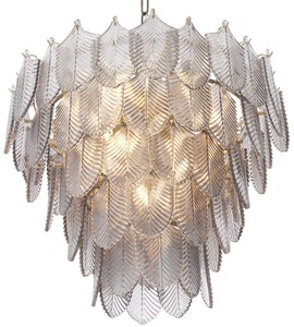 Casa Padrino Luxus Kronleuchter Messingfarben / Grau Ø 62 x H. 53 cm - Edler Hotel & Restaurant Kronleuchter - Luxus Qualität