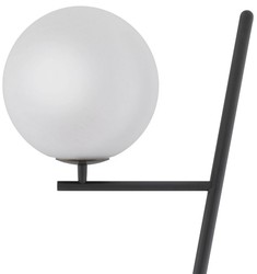 Casa Padrino lámpara de pie de lujo bronce / negro / blanco 39 x 30 x A. 159 cm - Lámpara de pie moderna de metal con base de mármol y pantalla de vidrio redonda - Calidad de Lujo