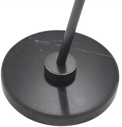 Casa Padrino lámpara de pie de lujo bronce / negro / blanco 39 x 30 x A. 159 cm - Lámpara de pie moderna de metal con base de mármol y pantalla de vidrio redonda - Calidad de Lujo