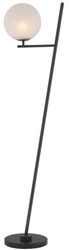 Casa Padrino lámpara de pie de lujo bronce / negro / blanco 39 x 30 x A. 159 cm - Lámpara de pie moderna de metal con base de mármol y pantalla de vidrio redonda - Calidad de Lujo